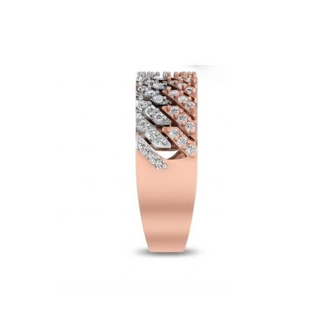 Dual-Tone Spiral Row Diamond Band