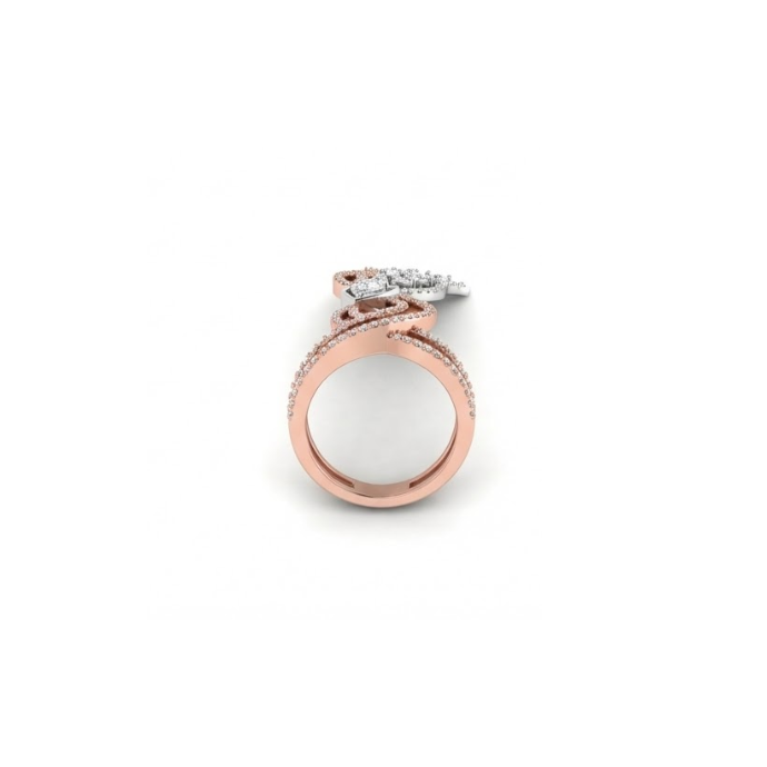 Elegant Leaf Cascade Diamond Ring