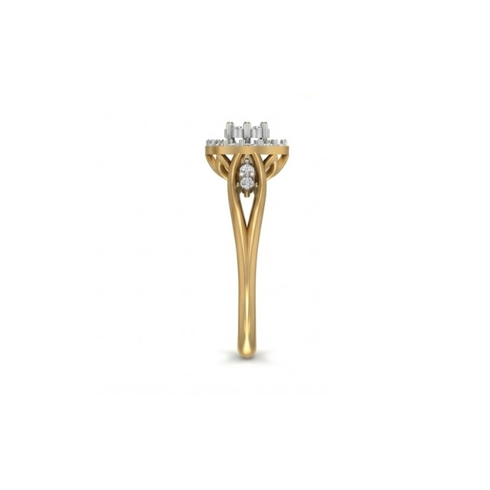 Dual-Petal Halo Diamond Ring