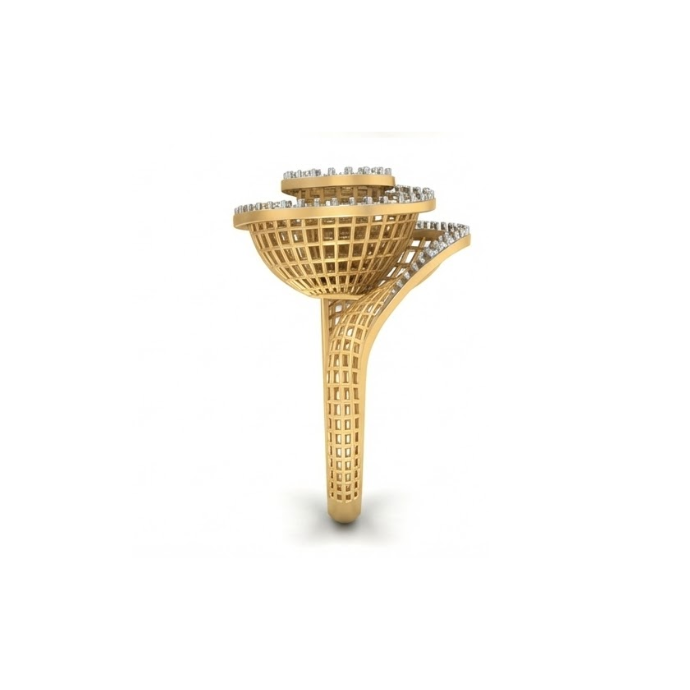 Spiral Dome Artistic Diamond Ring