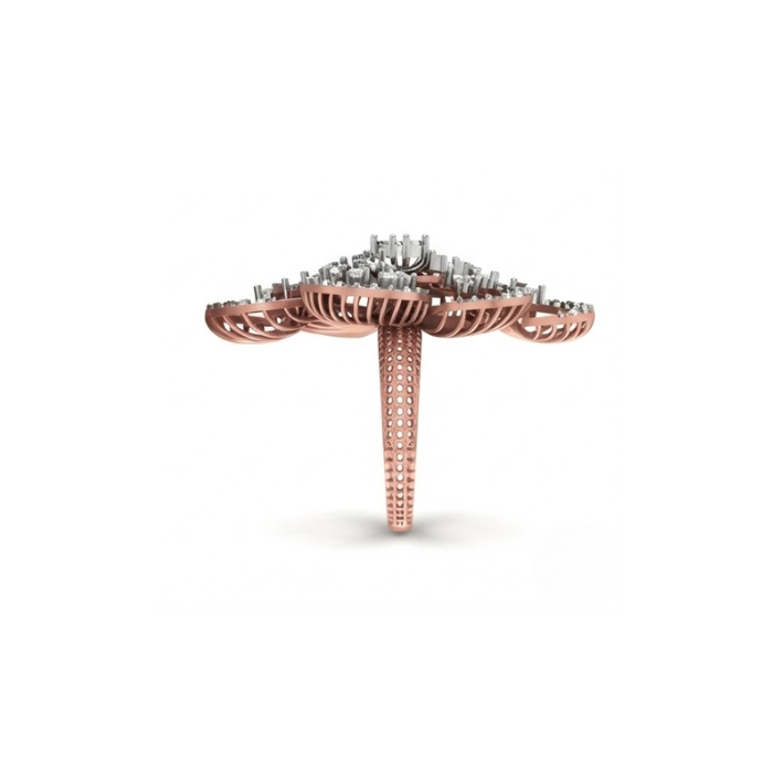 Grand Floral Diamond Statement Ring