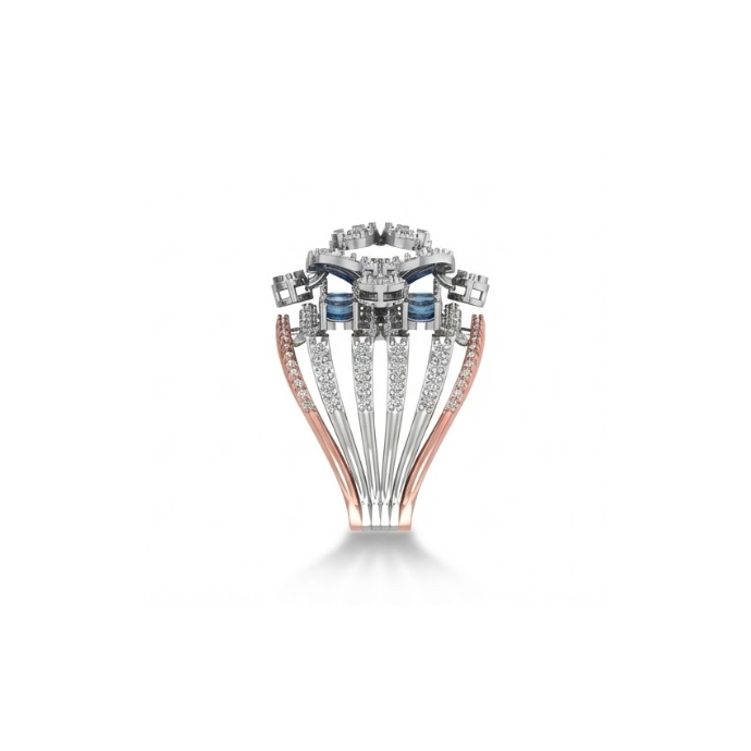 Regal Sapphire & Diamond Floral Statement Ring