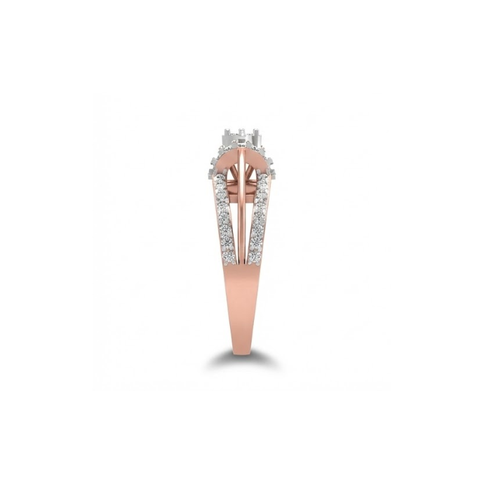 Dual-Row Halo Elegance Diamond Ring