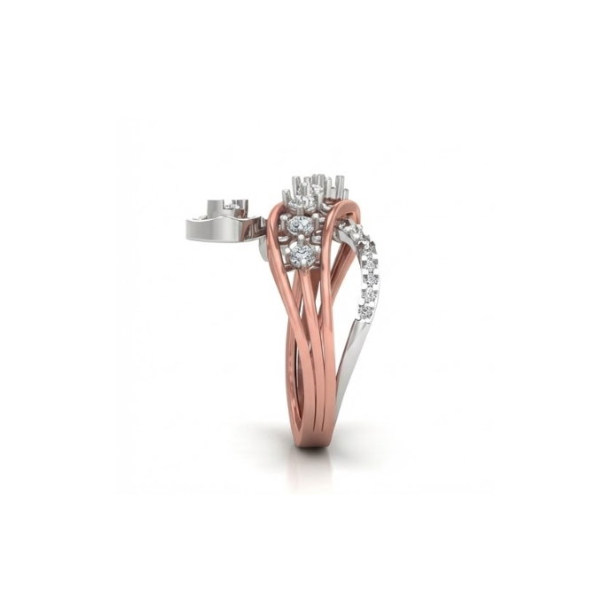 Twisted Heart Dangling Diamond Ring