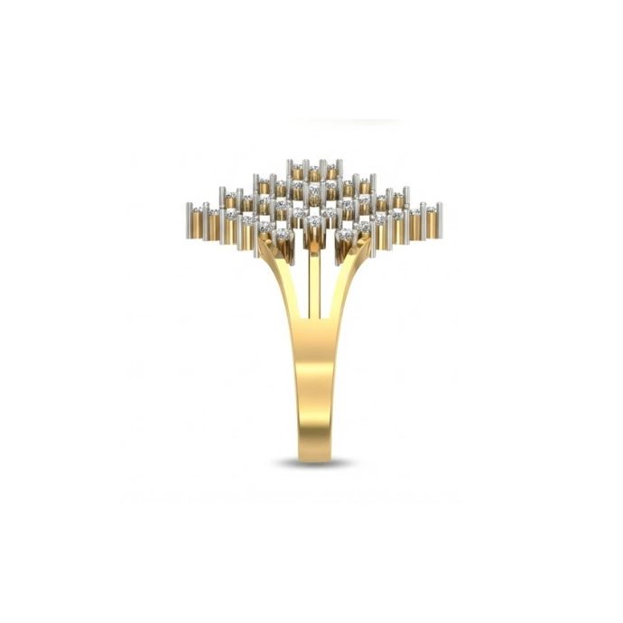 Lux Clustered Diamond Elongated Cocktail Ring