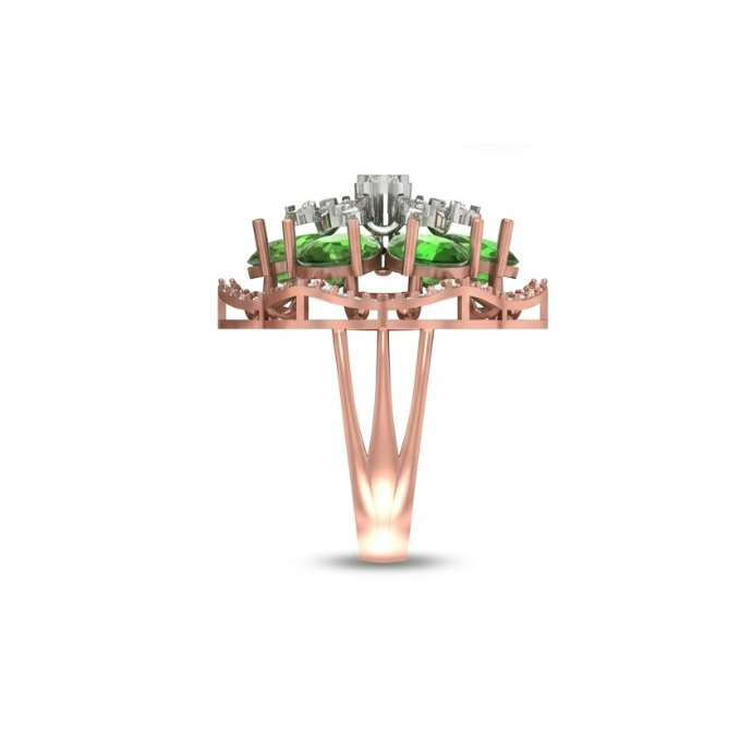 Floral Emerald & Diamond Majestic Ring