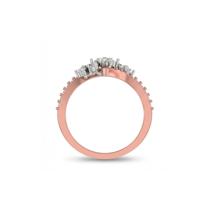 Twisted Floral Cluster Diamond Ring