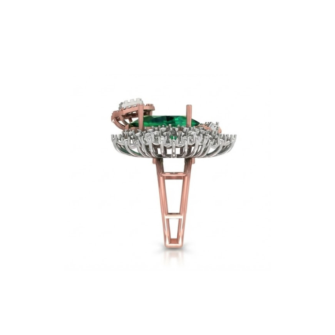 Royal Emerald Cluster Designer Diamond Ring