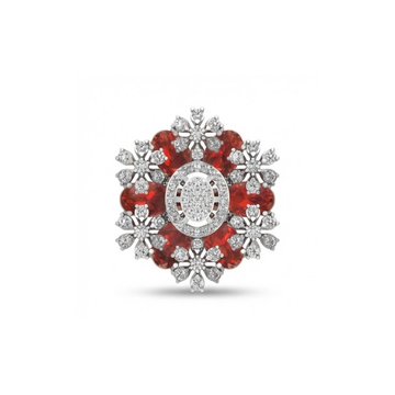 Grand Floral Diamond & Gemstone Cocktail Ring