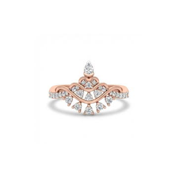 Elegant Wave Cluster Diamond Ring