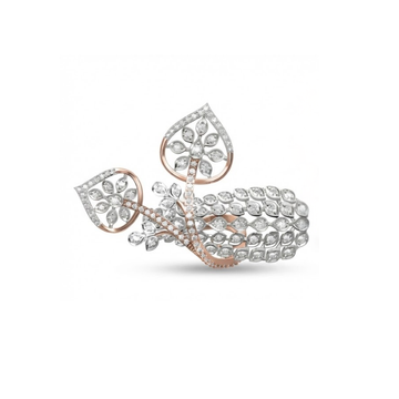 Dual Leaf Designer Diamond Statement Ring