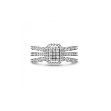 Quad-Cluster Diamond Ring with Split Shank Design
