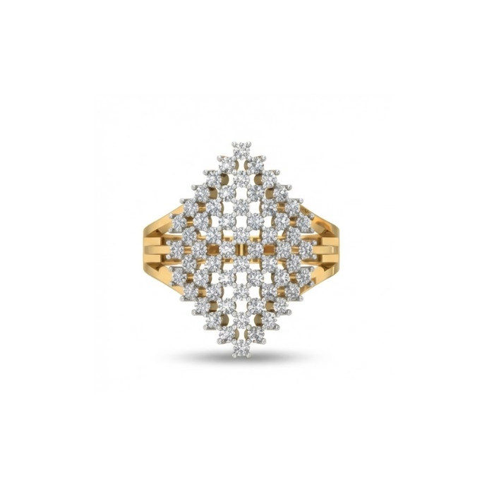 Lux Clustered Diamond Elongated Cocktail Ring