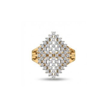 Lux Clustered Diamond Elongated Cocktail Ring