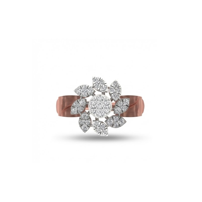 Floral Diamond Cluster Ring