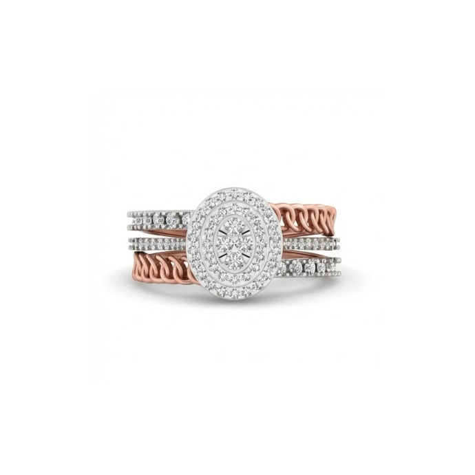 Oval Halo Twisted Shank Diamond Ring