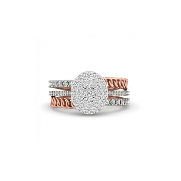 Oval Halo Twisted Shank Diamond Ring