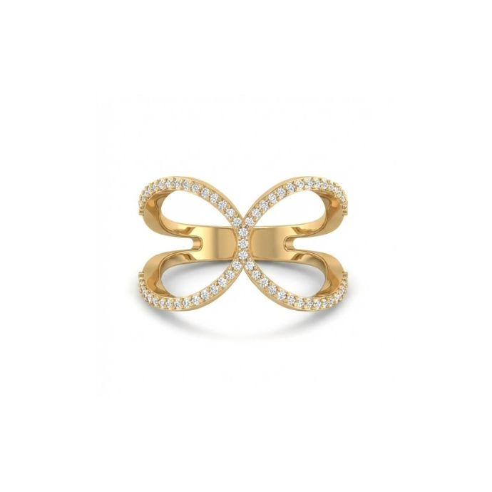 Elegant Infinity Bow Diamond Ring