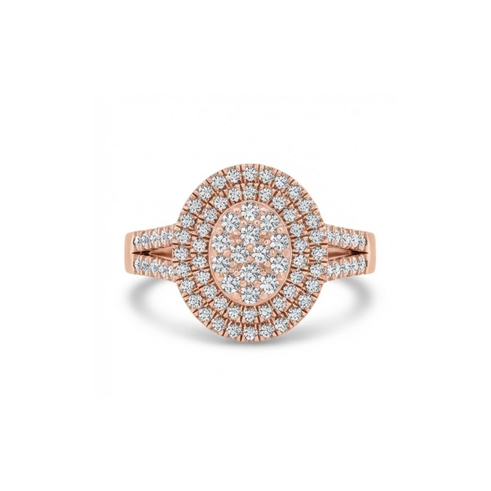 Double Halo Grand Cluster Diamond Ring