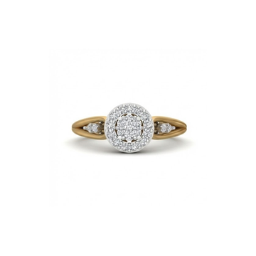 Dual-Petal Halo Diamond Ring