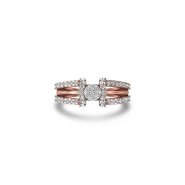 Dual-Row Halo Elegance Diamond Ring