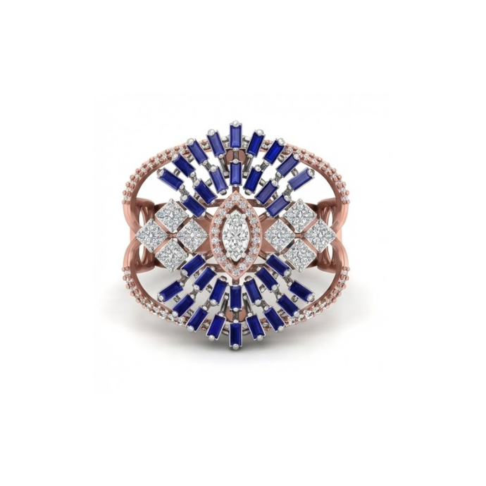 Royal Sapphire & Diamond Fiesta Ring