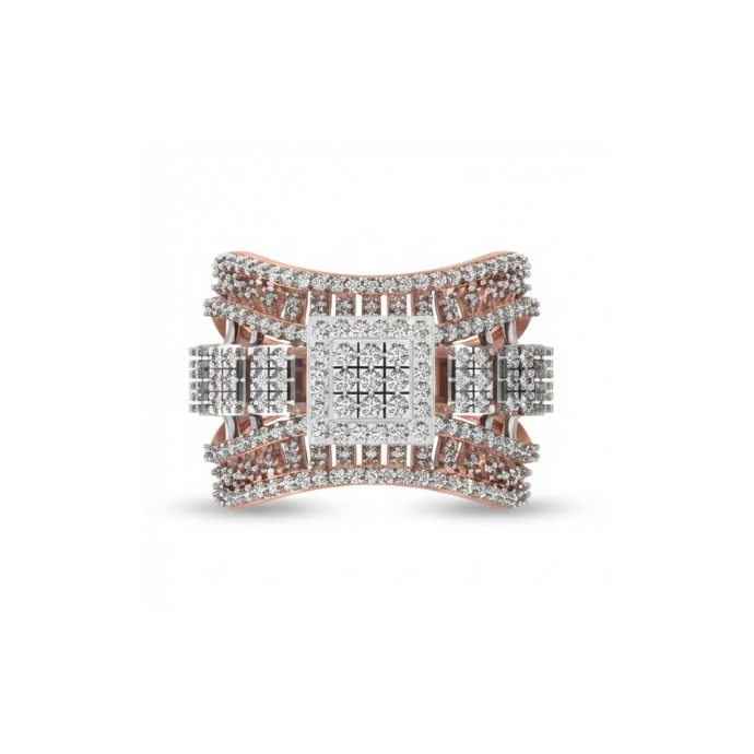 Grand Architectural Diamond Cocktail Ring