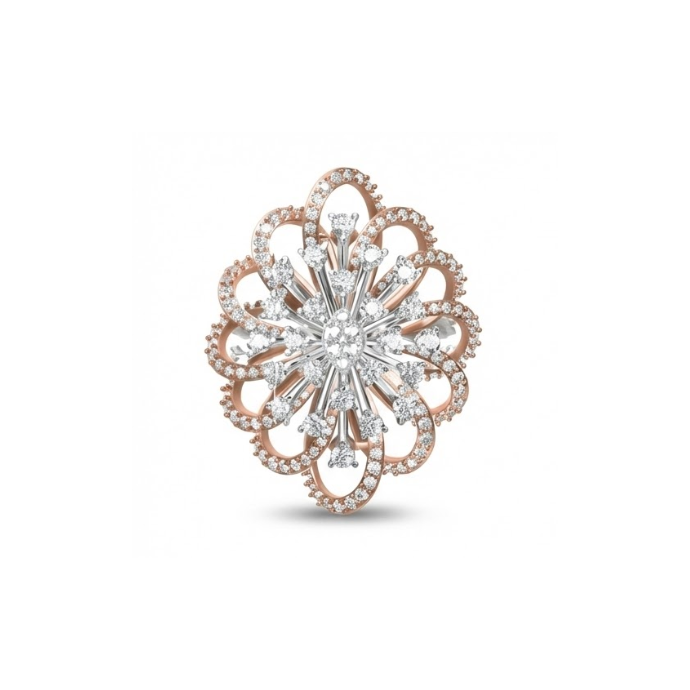 Grand Spiral Floral Diamond Statement Ring