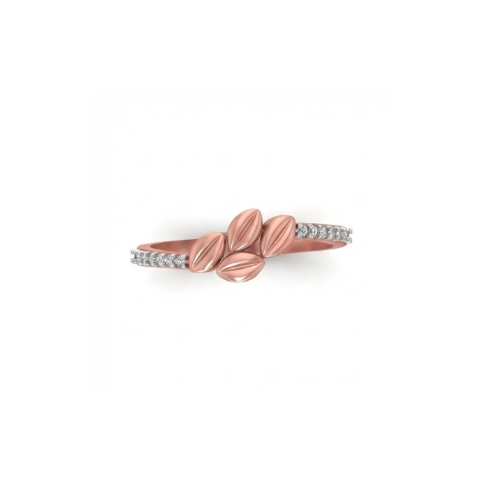 Elegant Leaf Motif Diamond Ring