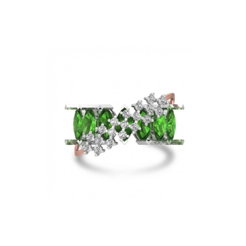 Green Marquise Spiral Diamond Ring
