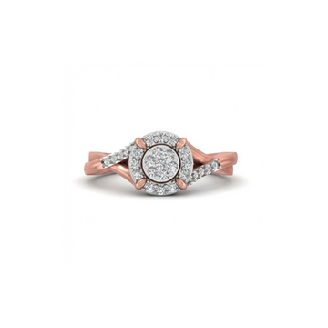 Petite Cluster Halo Diamond Ring