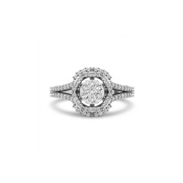 Grand Halo Floral Diamond Cluster Ring