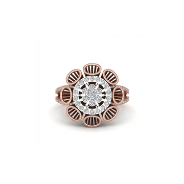 Floral Halo Dome Diamond Ring