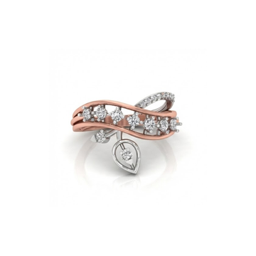 Twisted Heart Dangling Diamond Ring