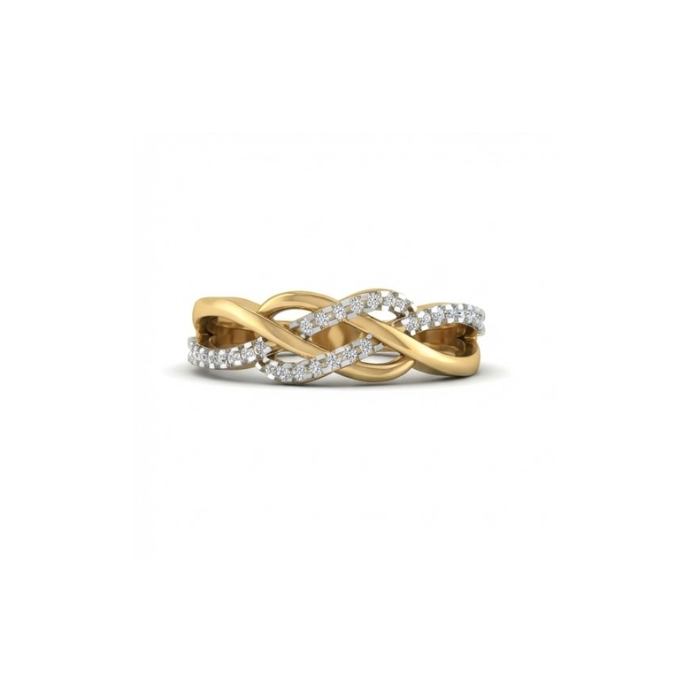 Twisted Infinity Diamond Band Ring