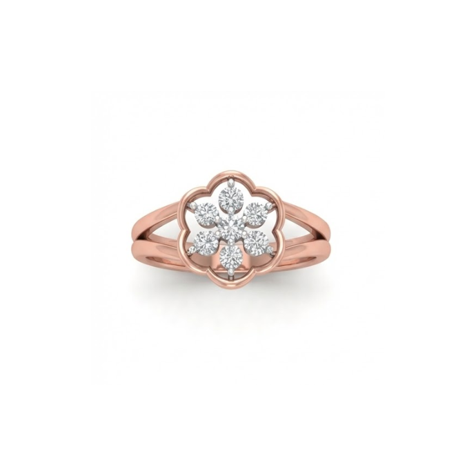 Classic Floral Petal Diamond Ring