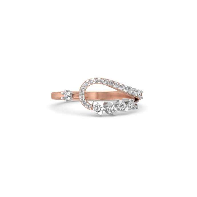 Curved Diamond Wave Elegance Ring