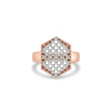 Hexagon Cluster Diamond Statement Ring