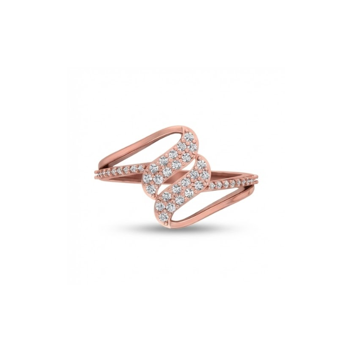 Wave Pattern Diamond Designer Ring