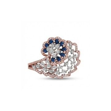 Floral Sapphire & Diamond Statement Ring