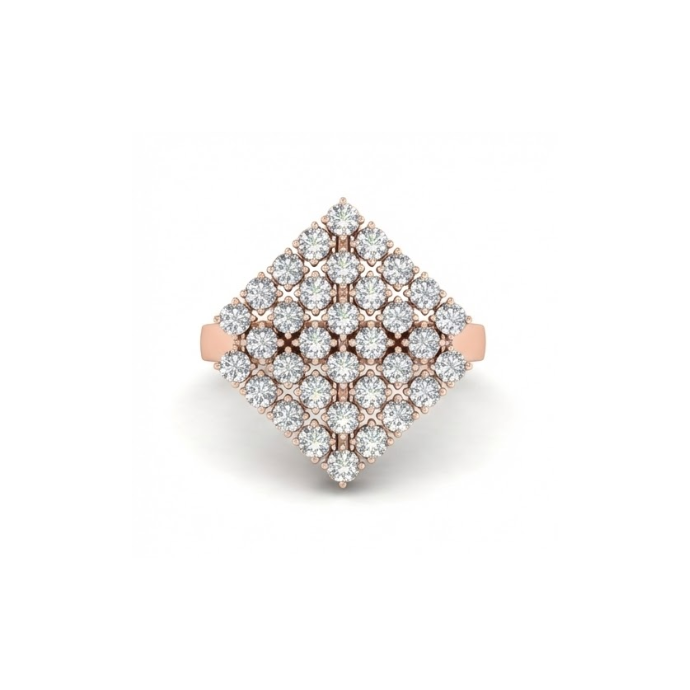 Royal Emerald-Cut Style Diamond Cluster Ring