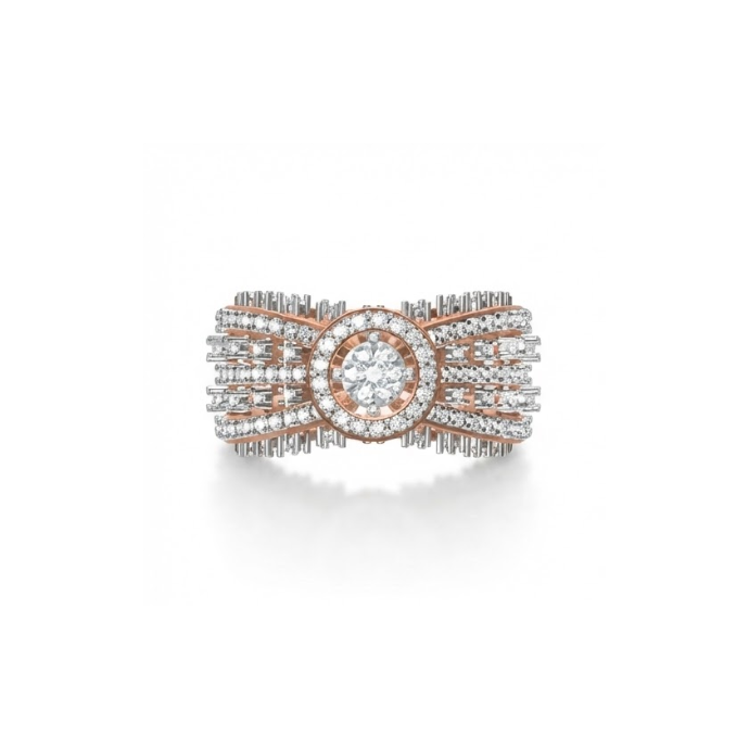 Oval Halo Dome Statement Diamond Ring