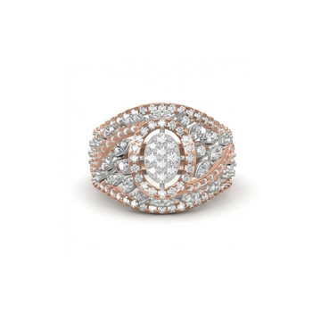 Grand Oval Multi-Layer Diamond Dome Ring