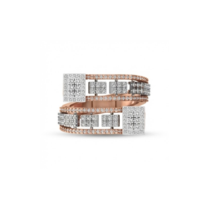 Designer Dual-Panel Diamond Ring