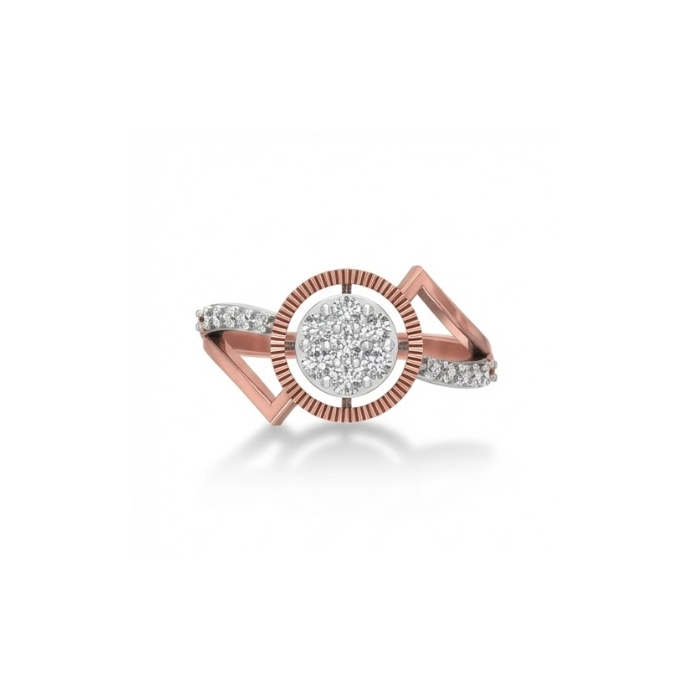 Radiant Round Halo Split-Shank Diamond Ring