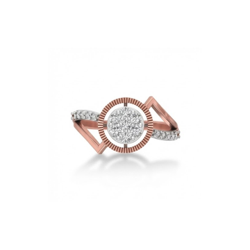 Radiant Round Halo Split-Shank Diamond Ring