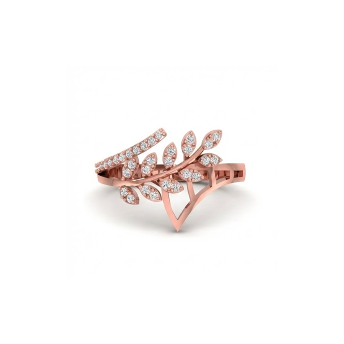 Artistic Leaf Cluster Diamond Ring