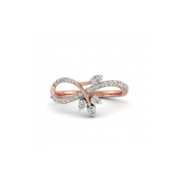 Curved Floral Diamond Ring