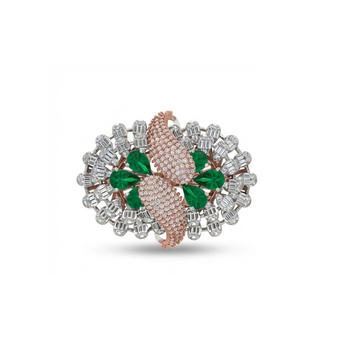 Grand Floral Cocktail Diamond Statement Ring