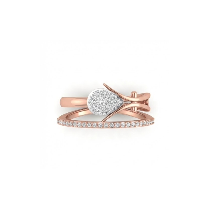 Pear Cluster Dual-Band Designer Ring